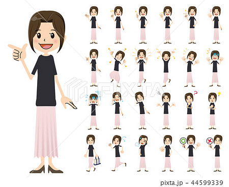 女性 表情・仕草セット 女性 表情・仕草セット 44599339