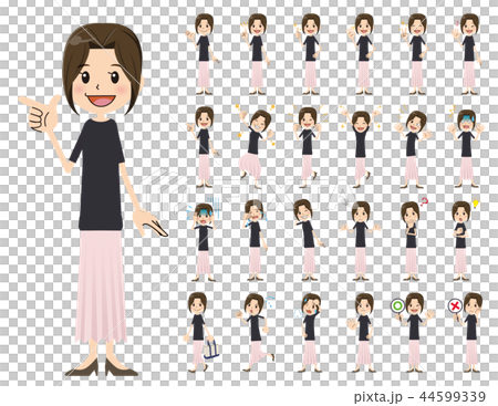 女性 表情・仕草セット 女性 表情・仕草セット 44599339