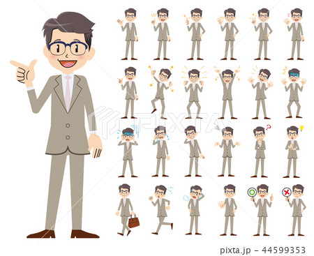 会社員 男性 表情・仕草セット 会社員 男性 表情・仕草セット 44599353