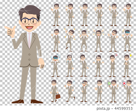 会社員 男性 表情・仕草セット 会社員 男性 表情・仕草セット 44599353