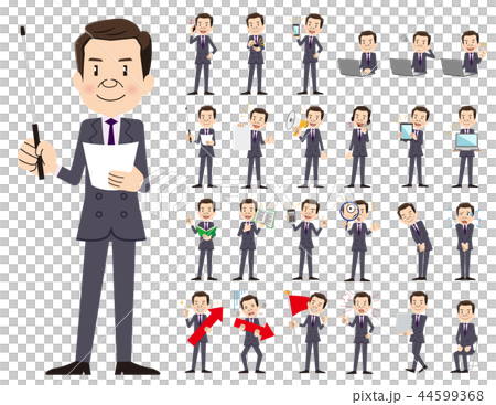 会社員 男性 説明・解説仕草セット 44599368