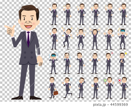 会社員 男性 表情・仕草セット 44599369