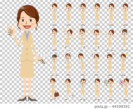 辦公室工作者女人的臉和手勢集 辦公室工作者女人的臉和手勢集 44599391