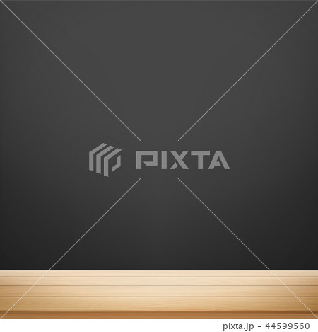 Wooden table against background of a black wall Wooden table against background of a black wall 44599560