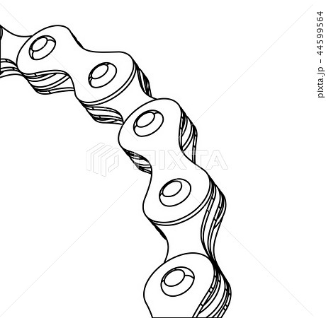 Bicycle chain close-up vector illustration. 3D design 44599564