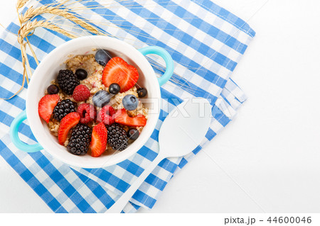 Image on top of oatmeal with raspberries, strawberries, blackberries Image on top of oatmeal with raspberries, strawberries, blackberries 44600046