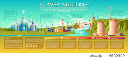 power stations infographics template 44600409