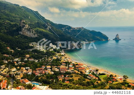 Beautiful beach and boats. Clean sea with a bay. Beautiful beach and boats. Clean sea with a bay. 44602118