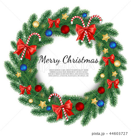 Christmas wreath isolated on white background. Vector illustration. Christmas wreath isolated on white background. Vector illustration. 44603727