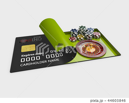 Casino roulette with chips on the credit card Casino roulette with chips on the credit card 44603846