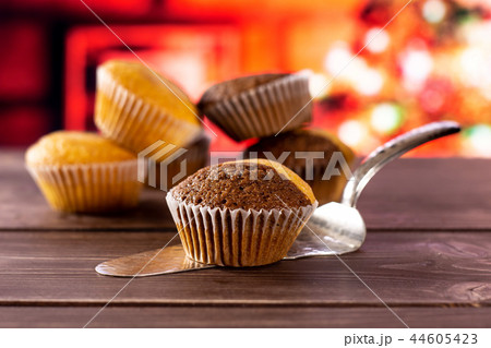 fresh baked marble muffin 44605423