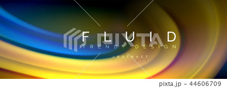 Fluid color wave line background. Trendy abstract layout template for business or technology 44606709