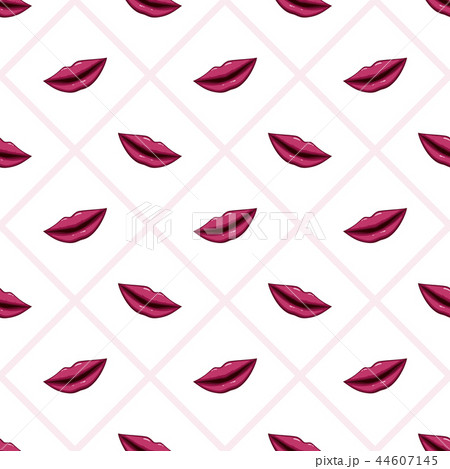 Seamless pattern purple lips on striped background Seamless pattern purple lips on striped background 44607145