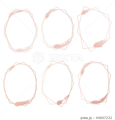 Set of geometric pink gold frame 44607232