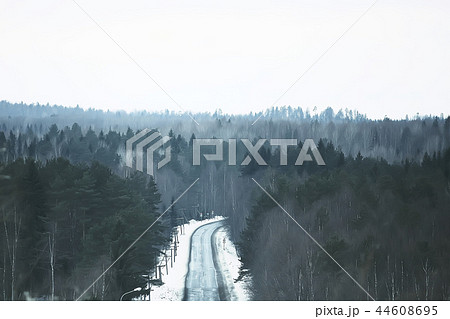 snow fog landscape snowfall / winter landscape cold seasonal weather, nature in winter form, foggy outside 44608695