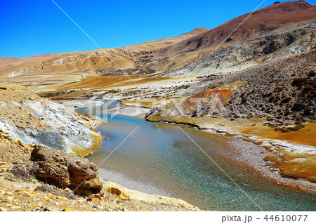 multi-colored mountains landscape 44610077