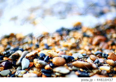 Pebble texture on the river bank Pebble texture on the river bank 44610437