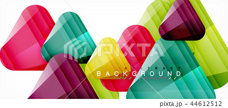 Glass triangles modern geometric composition, abstract background 44612512