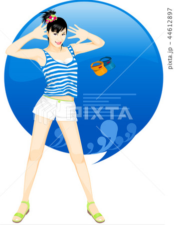 カジュアル 全身 女性 44612897