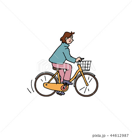 自転車で出かける奥さん 自転車で出かける奥さん 44612987