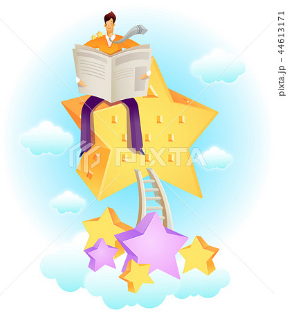 ビジネスマン はしご 読書 44613171