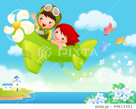 飛行機 鳥 少年 44613301