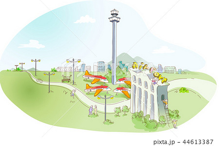 管制塔 飛行機 空港 44613387