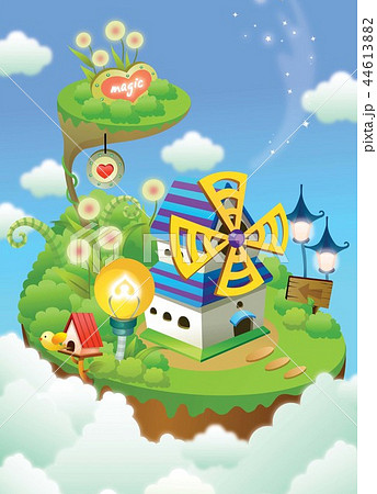 農業 鳥 花のイラスト素材