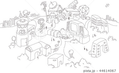 建築 モノクロ 屋外 44614067