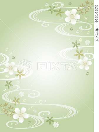 薄い和柄緑のイラスト素材 44614679 Pixta