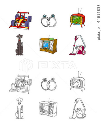 動物 アンテナ カーレースのイラスト素材