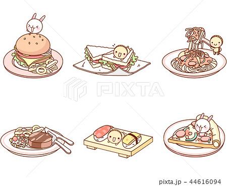 ファーストフード 食べ物 フードのイラスト素材