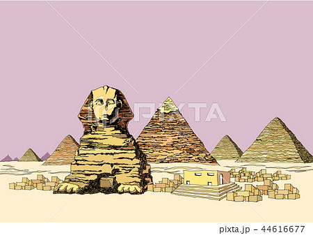 古代文明 砂漠 ピラミッドのイラスト素材