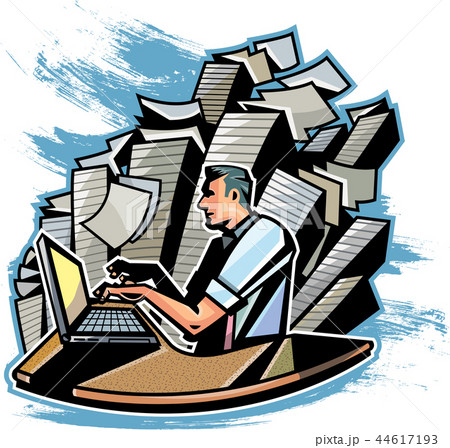 ビジネスマン 書類 ノートパソコン 44617193
