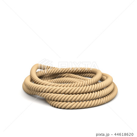 3d rendering of some rope lying in a coiled heap isolated on a white background. 3d rendering of some rope lying in a coiled heap isolated on a white background. 44618620