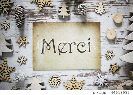 Rustic Christmas Decoration, Merci Means Thank You 44618955