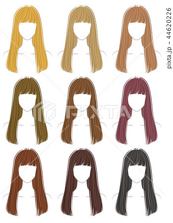 ヘアスタイルのカラーリングのイラスト素材