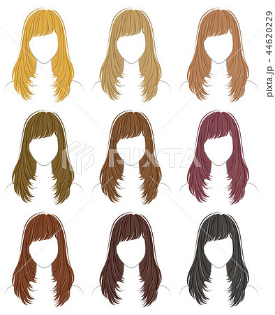 ヘアスタイルのカラーリングのイラスト素材