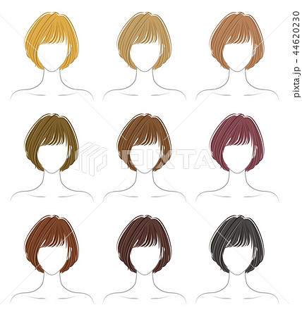 ヘアスタイルのカラーリングのイラスト素材