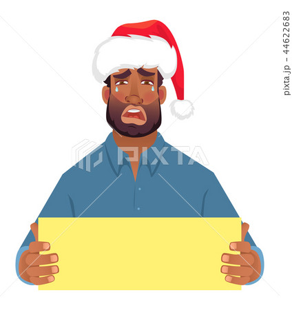 African man in hat holding blank card African man in hat holding blank card 44622683