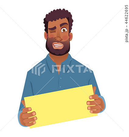 African man holding blank card 44622695