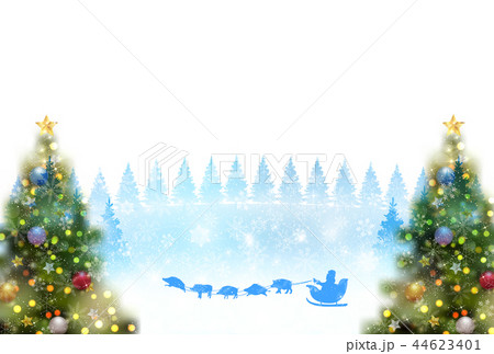 亥　クリスマス　年賀状　背景  44623401