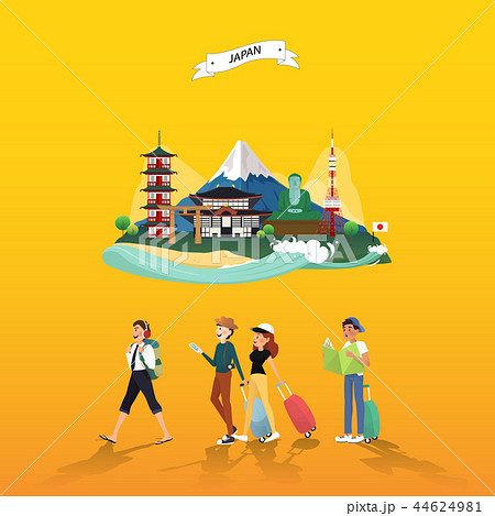 Attraction landmarks in Japan illustration design 44624981