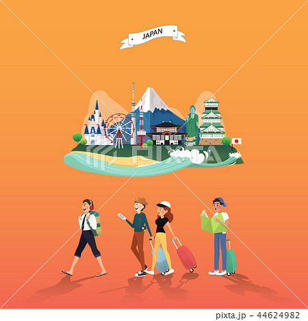 Attraction landmarks in Japan illustration design 44624982