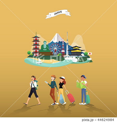 Attraction landmarks in Japan illustration design Attraction landmarks in Japan illustration design 44624984