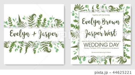 set for wedding invitation, greeting card, save  44625221