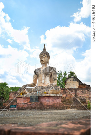 Ancient Buddha in Wat Mae Chon Sukhothai Thailand. 44626492