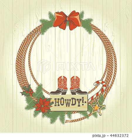 Cowboy western christmas wreath  44632372
