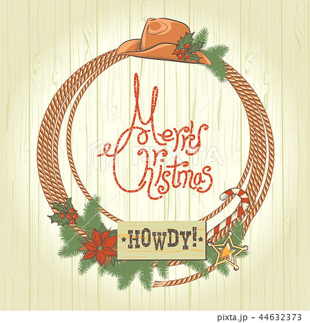 Cowboy christmas wreath with western cowboy 44632373