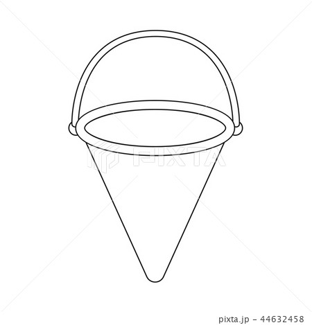 Red metal fire bucket icon outline. Single silhouette fire equipment icon from the big fire Red metal fire bucket icon outline. Single silhouette fire equipment icon from the big fire 44632458